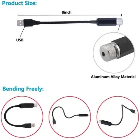 ليزر USB للسيارة وللمنزل - إضاءة ممتعة ومتغيرة (7) ليزر USB للسيارة وللمنزل - إضاءة ممتعة ومتغيرة