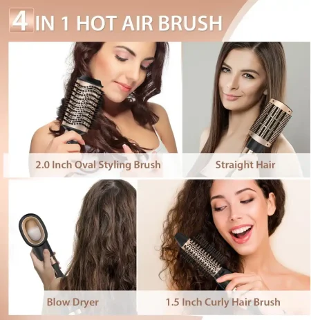 فرشاة تصفيف وتجفيف الشعر 4 في 1 بتقنية السيراميك من MOEHAIR