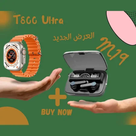 ساعة سمارت T800 مع سماعة M19 عرض 2 في 1