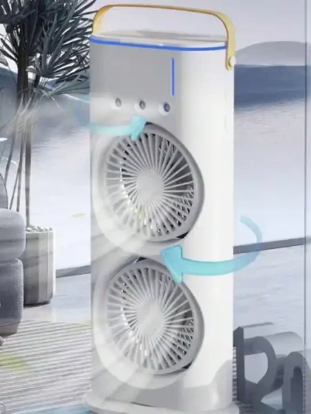 مروحة وفواحة قابلة للشحن بهواء منعش واضاءة LED
