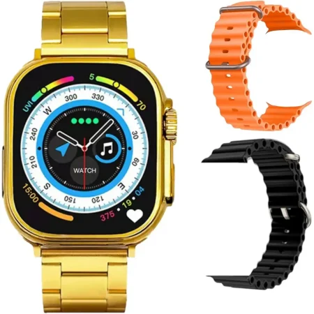 ساعة X8 Ultra Max الذكية الاصدار الذهبي تجربة فخمة مع 3 اساور متنوعة ساعة X8 Ultra Max الذكية الاصدار الذهبي تجربة فخمة مع 3 اساور متنوعة
