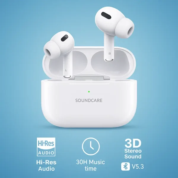 سماعة بلوتوث Soundcare H13W بصوت ستيريو ثلاثي الابعاد