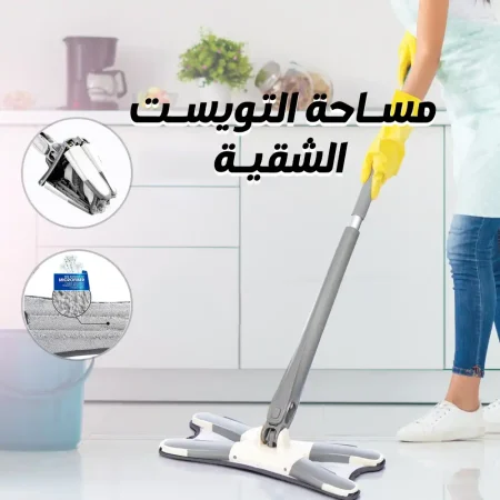 مساحة تنظيف ذاتية العصر تدور 360 درجة برأس مايكروفيبر قوية