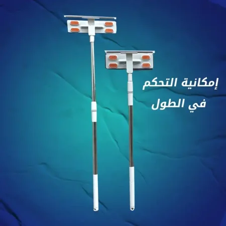 مساحة تنظيف زجاج والنوافذ الدوارة بمقبض طويل لتنظيف التراب وتلمع الزجاج
