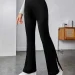 بنطلون ستايل نسائي فلير اسود بخامة ليكرا مرنة