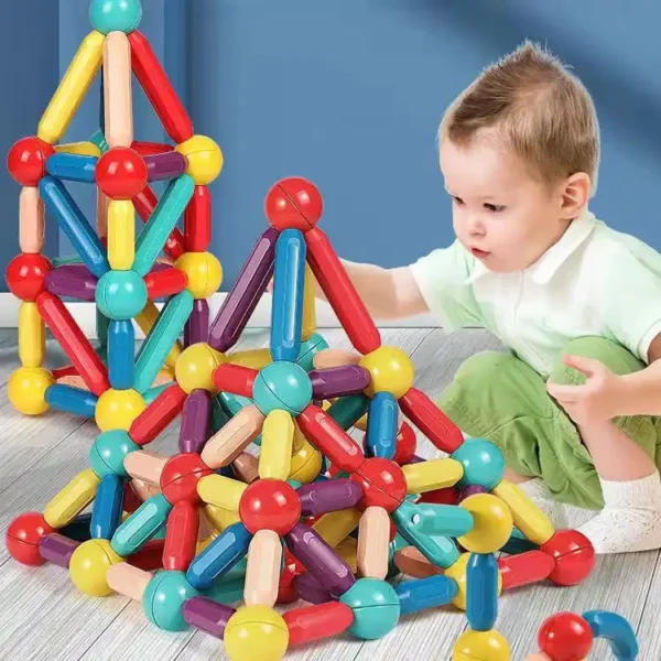 لعبة المكعبات المغناطيسية 64 قطعة لتنمية الابداع Magnetic Sticks