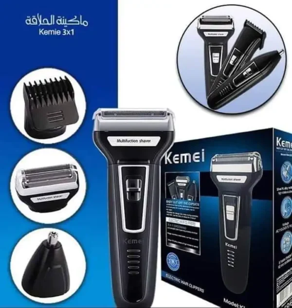 ماكينة حلاقة كيمي KM-5558 لتنعيم وحلاقة 3 في 1 للشعر والانف والاذن