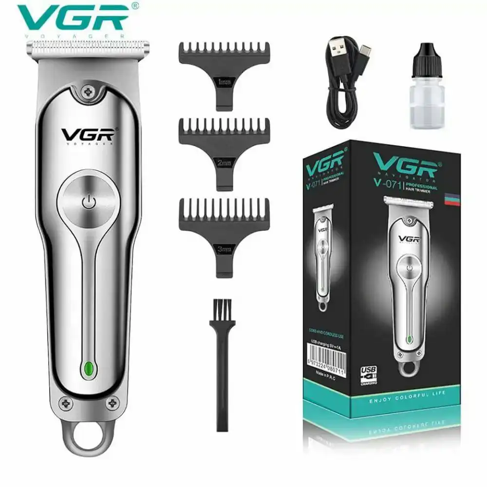 ماكينة حلاقة VGR V-071 للشعر واللحية ببطارية قوية وسرعتين وشحن USB