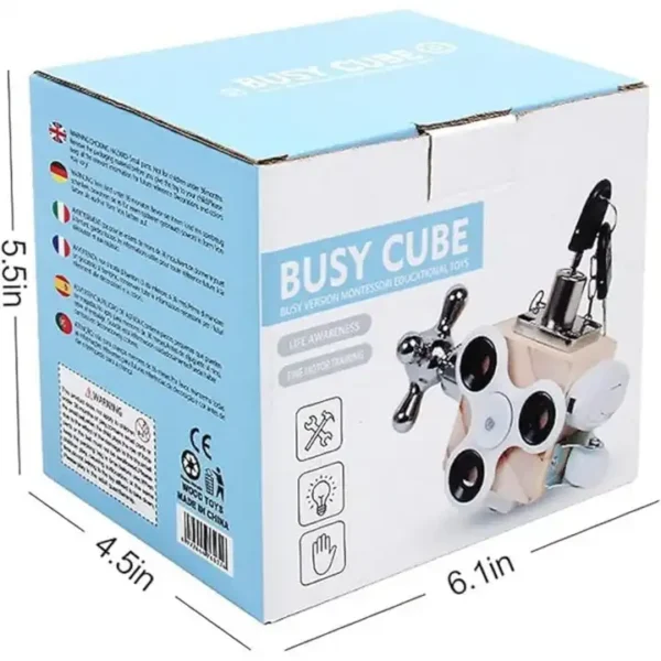 مكعب تفاعلي Busy Cube للاطفال لتنمية المهارات الحركية والتفكير الحسي