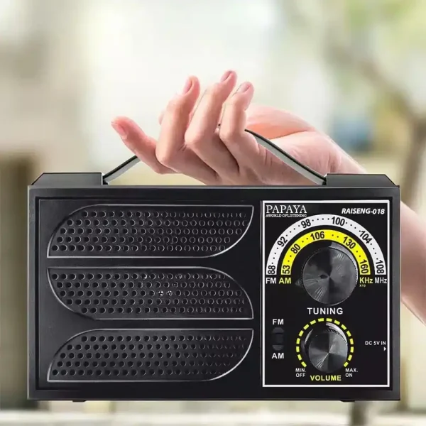 راديو كهرباء محمول Papaya Raiseng-018 AM FM بجودة صوت قوية