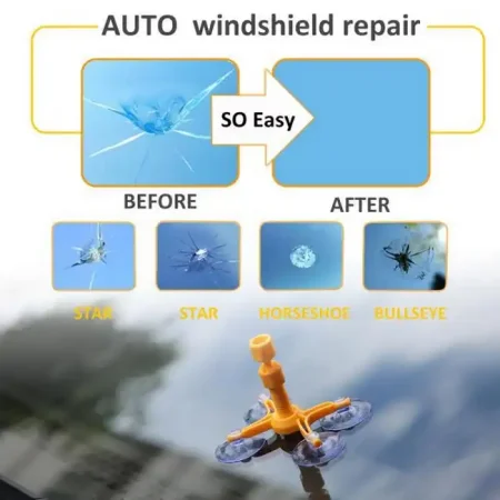 معالج شروخ زجاج السيارة Windshield لإصلاح الزجاج ومنع انتشار الكسر
