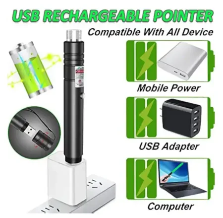 ليزر اخضر طويل المدى 10000 متر USB مع غطاء نجوم ليزر اخضر طويل المدى 10000 متر USB مع غطاء نجوم