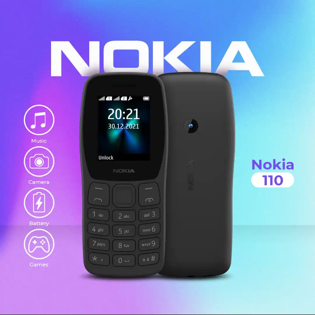 موبايل نوكيا 110 Dual SIM شريحتين بطارية 1020mAh راديو وكاميرا