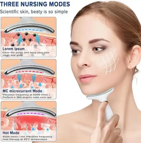 جهاز شد الوجه الرقبة Face Lifting بـ7 الوان LED وEMS لمحاربة التجاعيد جهاز شد الوجه الرقبة Face Lifting بـ7 الوان LED وEMS لمحاربة التجاعيد