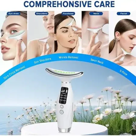جهاز شد الوجه الرقبة Face Lifting بـ7 الوان LED وEMS لمحاربة التجاعيد جهاز شد الوجه الرقبة Face Lifting بـ7 الوان LED وEMS لمحاربة التجاعيد