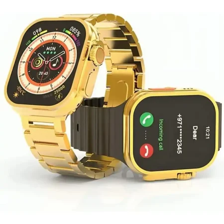 ساعة X99 Ultra Max الذكية ذهبية فخمة ومعها استرابات متنوعة