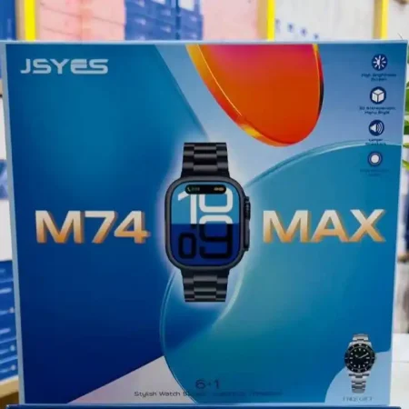 ساعة سمارت M74 Max باكدچ 6 ستراب وهديه ساعة معدن كلاسيك