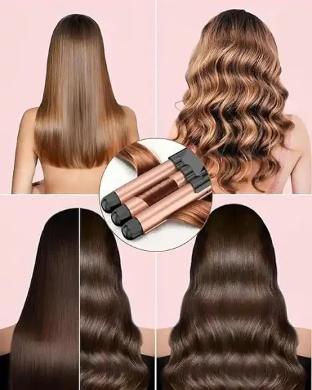 مكواة تمويج شعر ثلاثية Cronier Hair Waver براميل سيراميك سريع مكواة تمويج شعر ثلاثية Cronier Hair Waver براميل سيراميك سريع