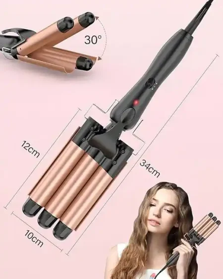 مكواة تمويج شعر ثلاثية Cronier Hair Waver براميل سيراميك سريع مكواة تمويج شعر ثلاثية Cronier Hair Waver براميل سيراميك سريع