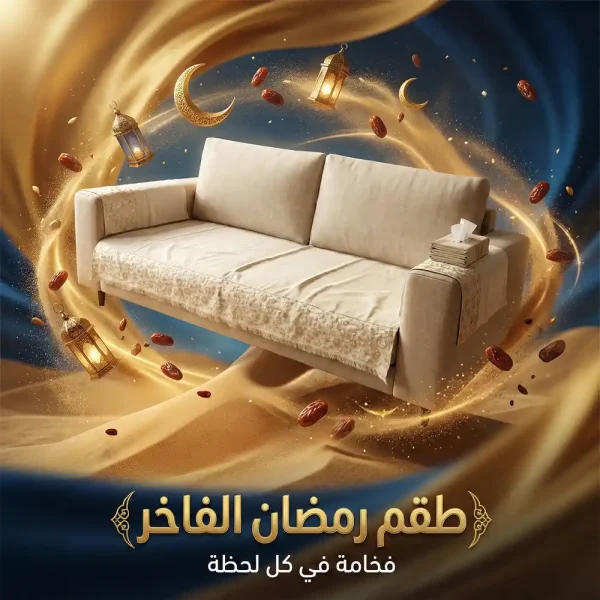 طقم مفرش كنبه ومناديل رمضان يحمي صالونك ويجمل مظهر بيتك