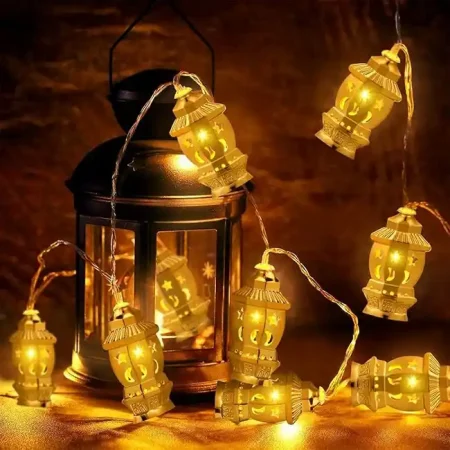 فرع نور رمضان فانوس ذهبي نحاس لإضاءة زينة البيت الرمضانية فرع نور رمضان فانوس ذهبي نحاس لإضاءة زينة البيت الرمضانية