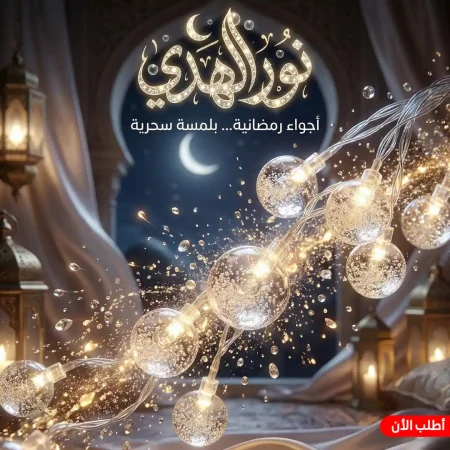فرع نور رمضان فقاعات ليد كريستال للاضاءة الدافئة والزينة