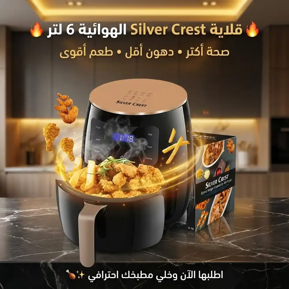 اير فراير سيلفر كريست ديجيتال 6 لتر 2400 وات اصلية
