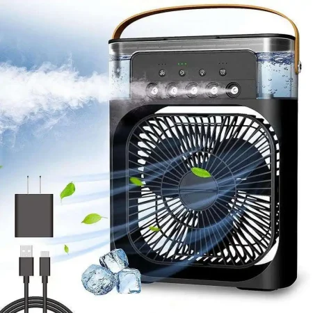 مبرد هواء صغير محمول 4 في 1 بـ 3 سرعات واضاءة LED مبرد هواء صغير محمول 4 في 1 بـ 3 سرعات واضاءة LED