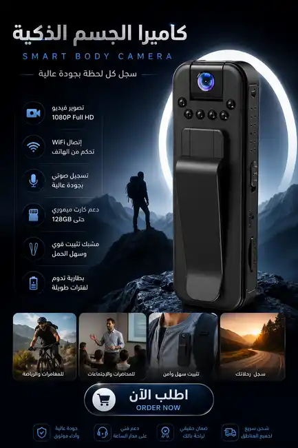 كاميرا جسم ذكية صغيرة بدقة 1080P تدعم الواي فاي كاميرا جسم ذكية صغيرة بدقة 1080P تدعم الواي فاي