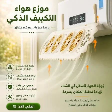 موزع هواء التكييف الذكي مع 4 مراوح لتوزيع وتبريد اسرع (6) موزع هواء التكييف الذكي مع 4 مراوح لتوزيع وتبريد اسرع