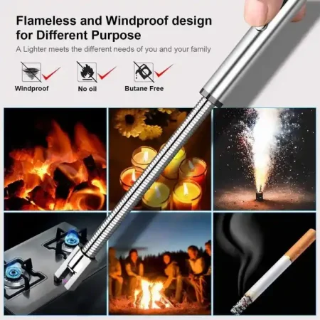 ولاعة كهربائية بالشحن Usb مرنة 360 درجة ضد الرياح ولاعة كهربائية بالشحن Usb مرنة 360 درجة ضد الرياح